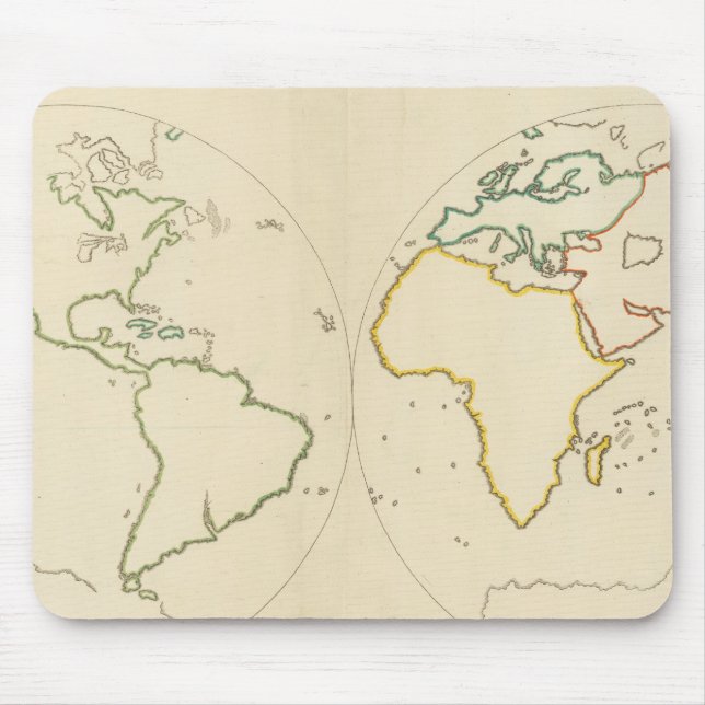 World Map Outline 2 Mouse Pad (Front)