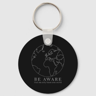World Map Outline Environmental Protection Nature Key Ring