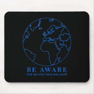 World Map Outline Environmental Protection Nature Mouse Pad