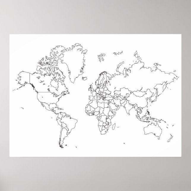 World Map Outline Poster (Front)