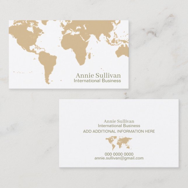 World Map Oversized International Business White Card (Front/Back)
