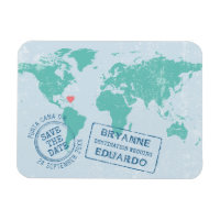 World Map Passport EDITABLE COLOR Save the Date