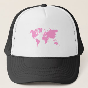 World Map - Pink Trucker Hat