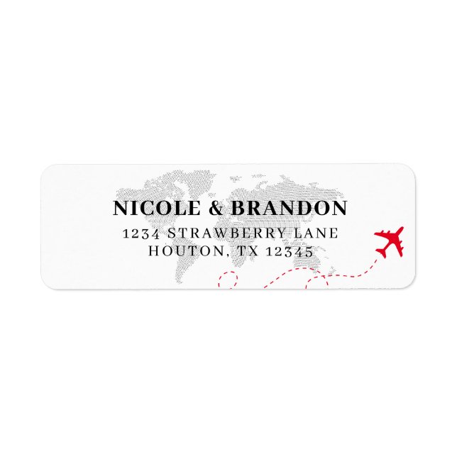 World Map Plane Destination Wedding (Front)
