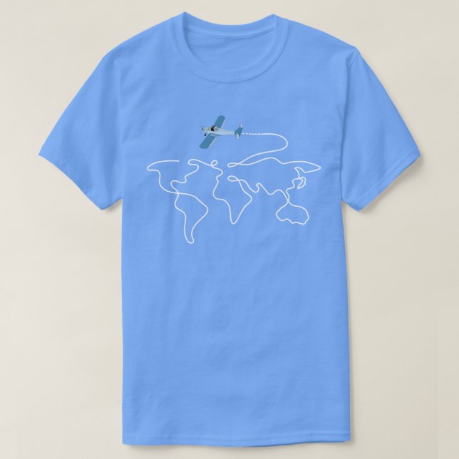 World Map Plane Travel 2 T-Shirt (Design Front)