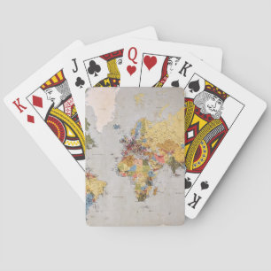 world map playing cards