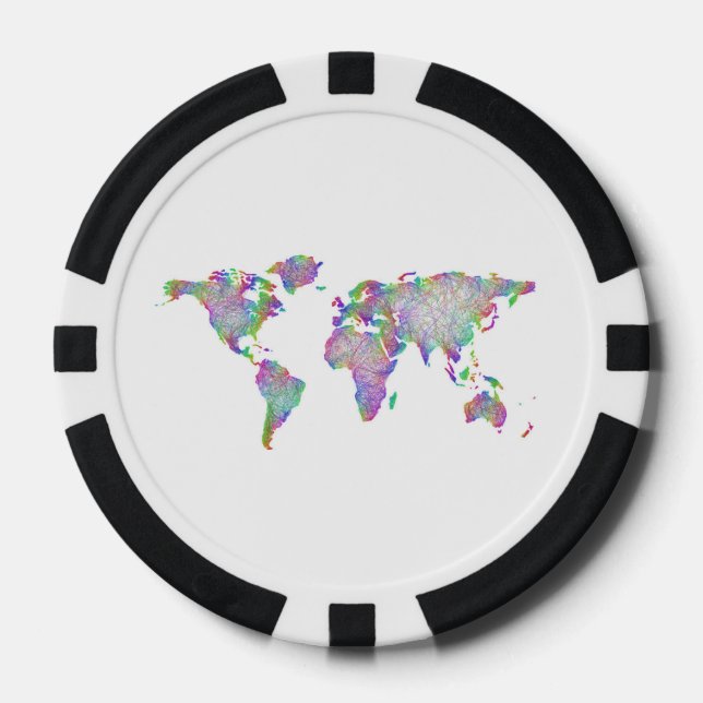 World map poker chips (Front)