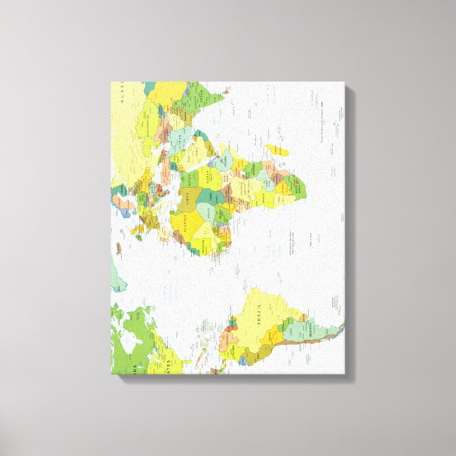 World Map Political Atlas Poster: Modern Decor (Front)