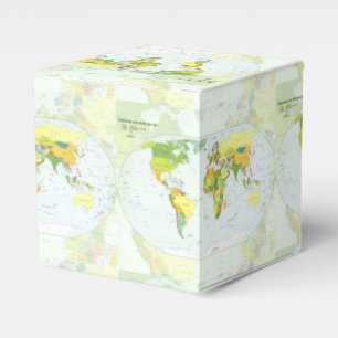 World Map Political Atlas Poster: Modern Decor Favour Box