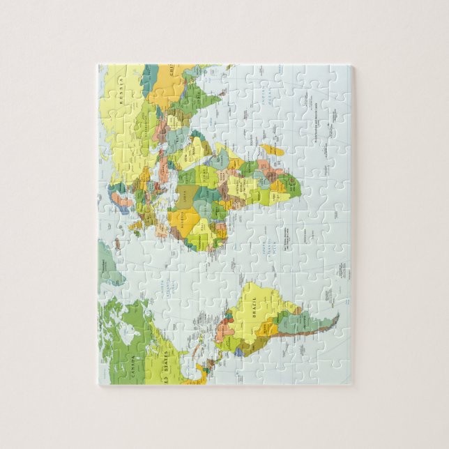 World Map Political Atlas Poster: Modern Decor Jigsaw Puzzle (Vertical)