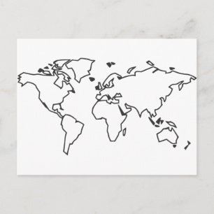 World map postcard