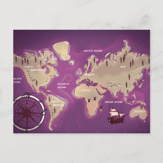 World Map Postcard (Front)