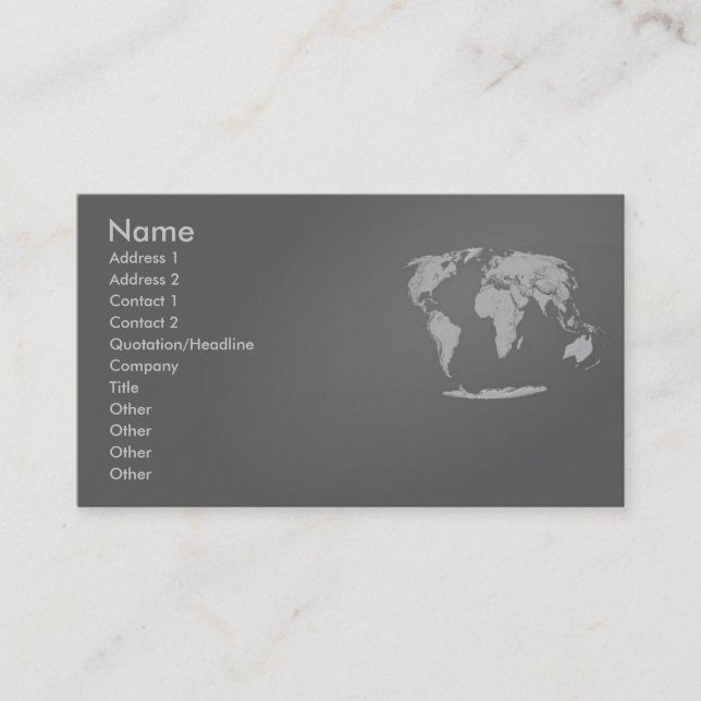 World Map Profile Card (Front)