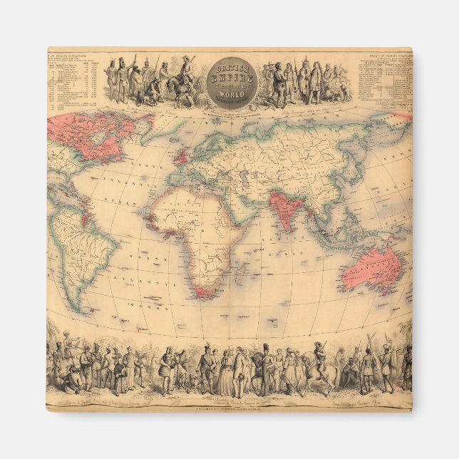 World Map showing British Empire Magnet (Front)