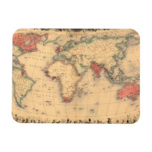 World Map showing British Empire Magnet
