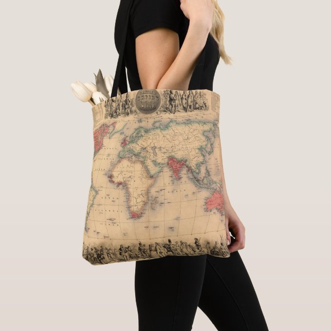 World Map showing British Empire Tote Bag (Close Up)