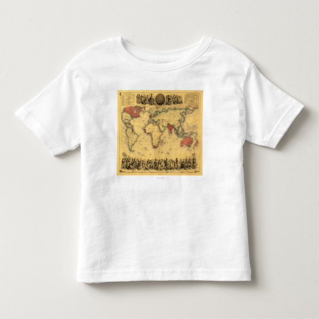 World Map Showing British EmpirePanoramic Map Toddler T-Shirt (Front)