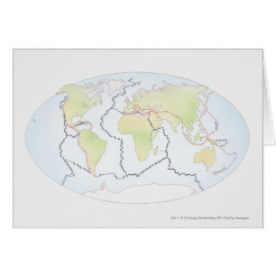 World map showing plate margins