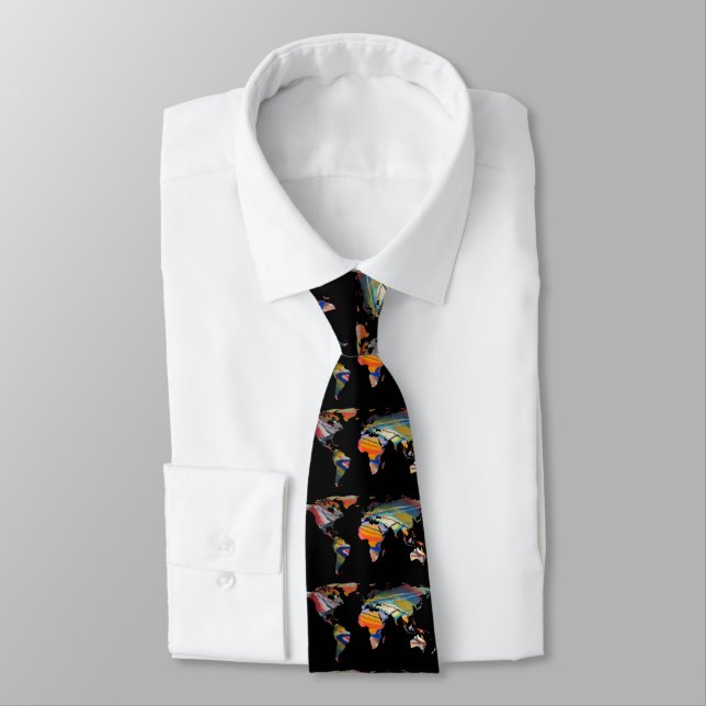 World Map Silhouette - An Abstract World Tie (Tied)