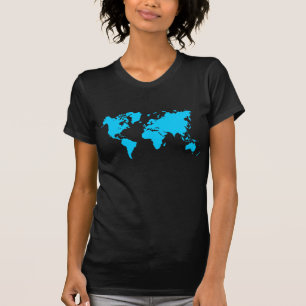 World Map - Sky Blue T-Shirt