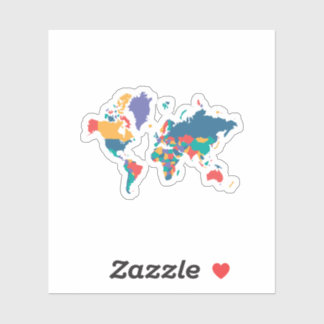 World Map small sticker 