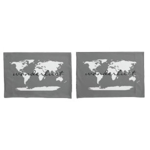 World Map Special Coordinates Pillowcase