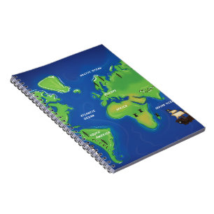 World Map Spiral Notebook