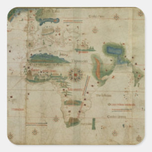 World Map Square Sticker