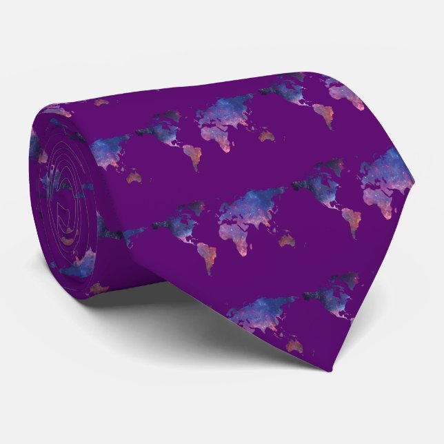 World Map Tie (Rolled)