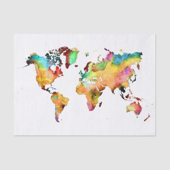 world map tissue paper (Front)