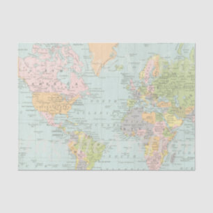 World Map Tissue Paper