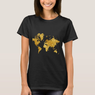 World map Travel Gold Tourist T-Shirt
