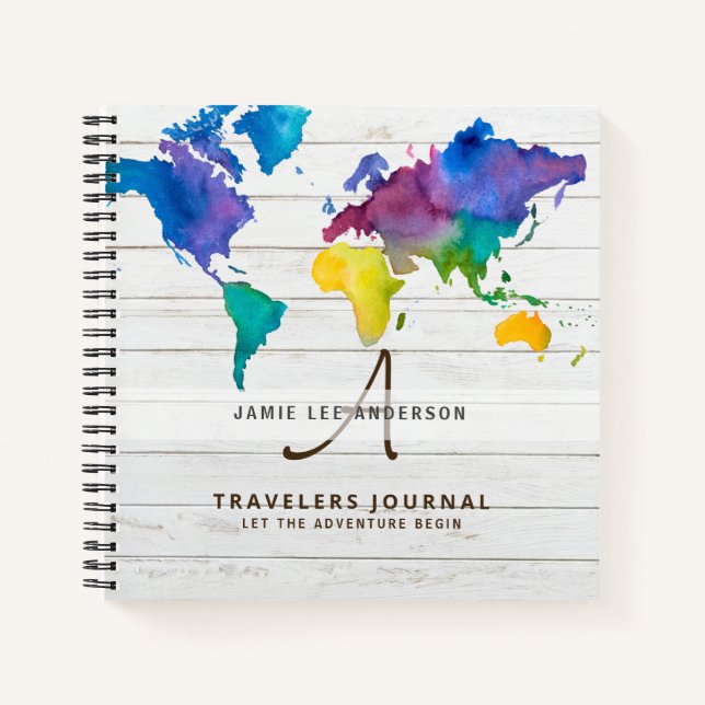 World Map Travel Retirement Bucket List Gift Dad   Notebook (Front)