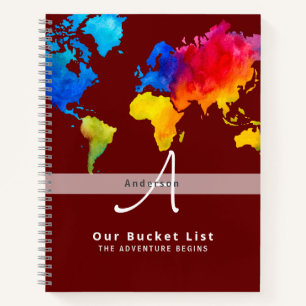 World Map Travel Retirement Bucket List Gift Dad Notebook