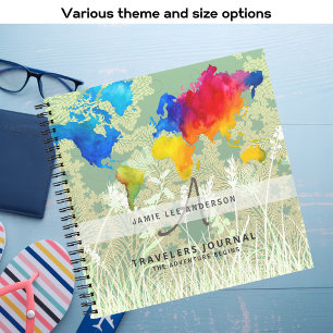 World Map Travel Retirement Bucket List Gift Dad Notebook