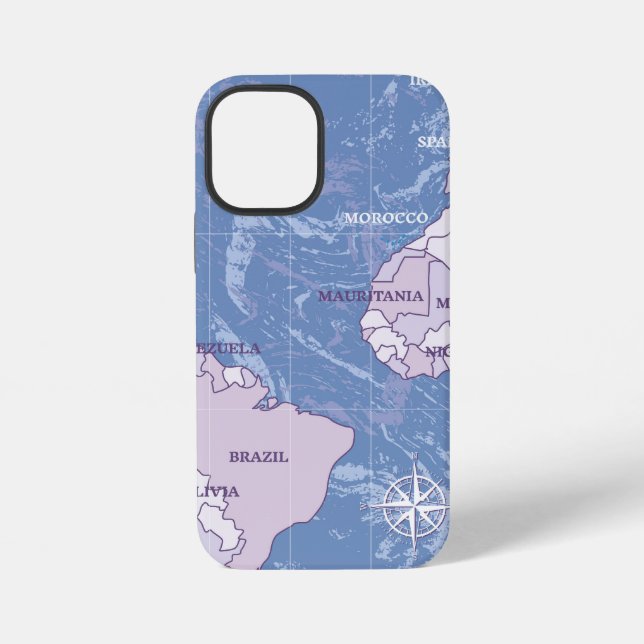 World map travelling iPhone case (Back)