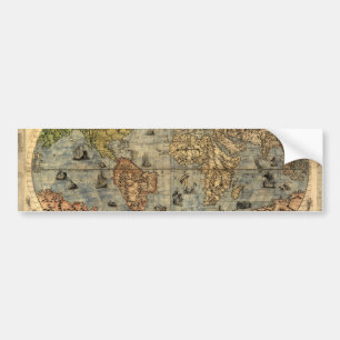 World Map Vintage Atlas Historical Bumper Sticker