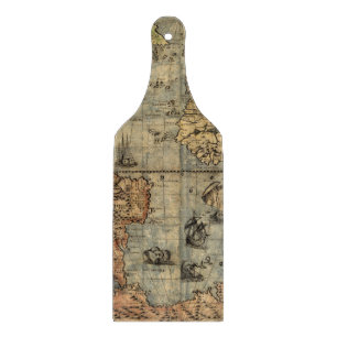 World Map Vintage Historical Antique Atlas Cutting Board