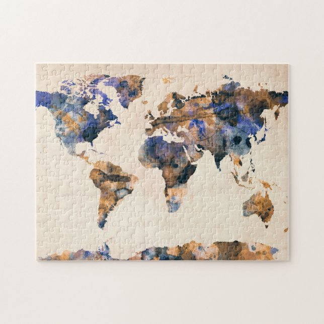 World Map Watercolor Jigsaw Puzzle (Horizontal)