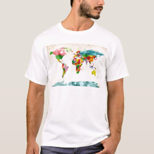 World Map Watercolors T-Shirt