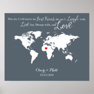 world map wedding guest book signing board wood