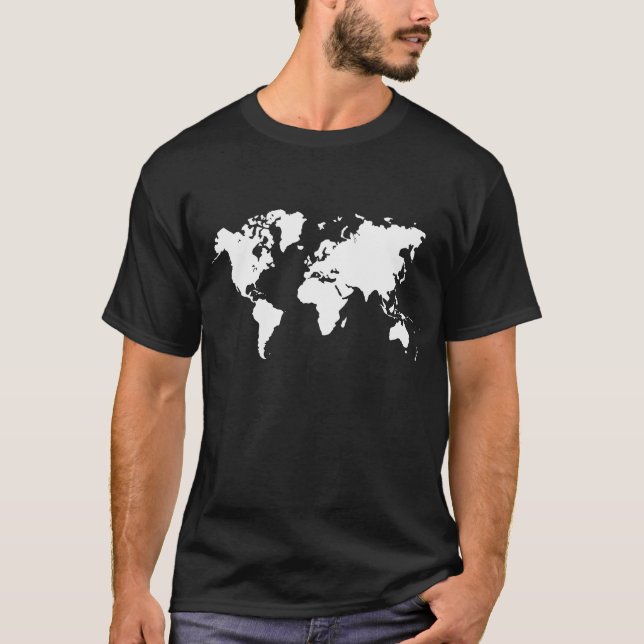 World Map - White T-Shirt (Front)