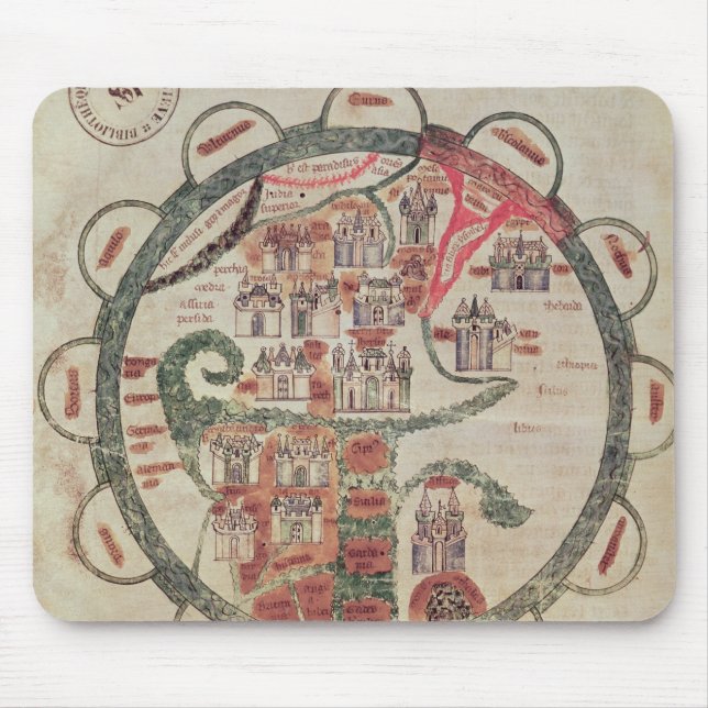 World map with Jerusalem in the centre Mouse Pad (Front)