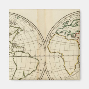 World Map with Latitude and Longititude Magnet