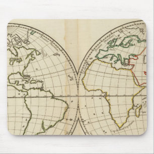World Map with Latitude and Longititude Mouse Pad