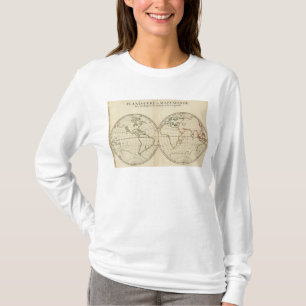 World Map with Latitude and Longititude T-Shirt