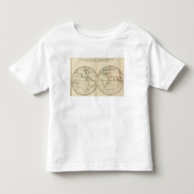 World Map with Latitude and Longititude Toddler T-Shirt (Front)