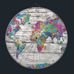 world map wood dartboard<br><div class="desc">world map inspired by decorative wood,  nature art design</div>