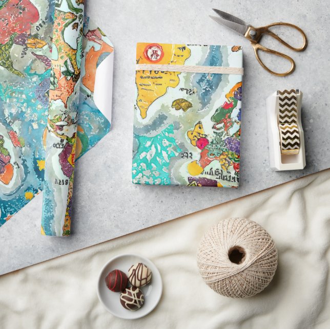 World Map  Wrapping Paper (Crafts)