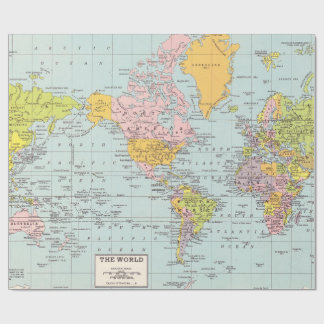 World Map Wrapping Paper